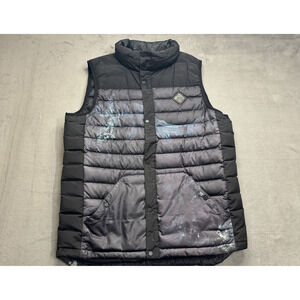 Burton Vest Mens Medium Black Quilted Puffer Sleeveless Outdoor Living Lining